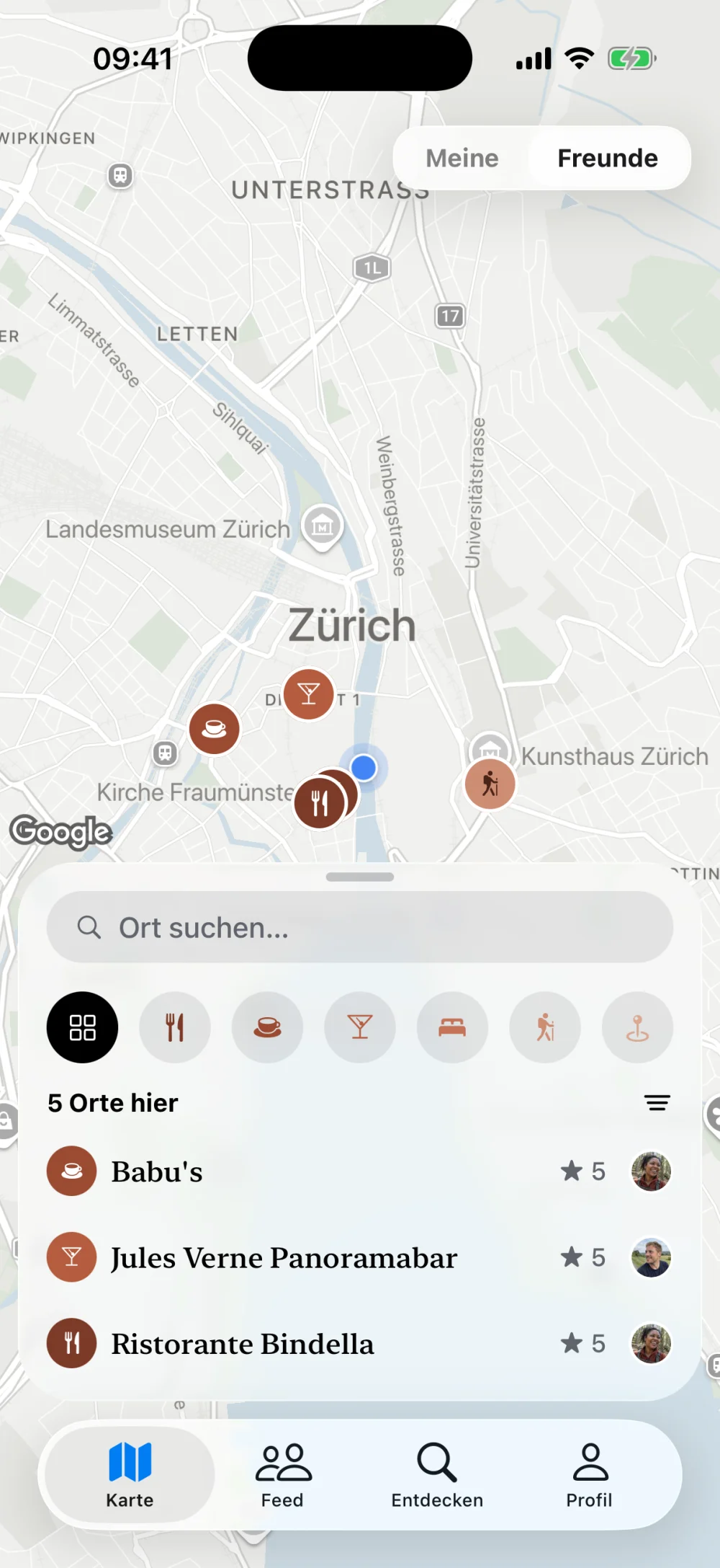 Liste der Orte im Kartenausschnitt